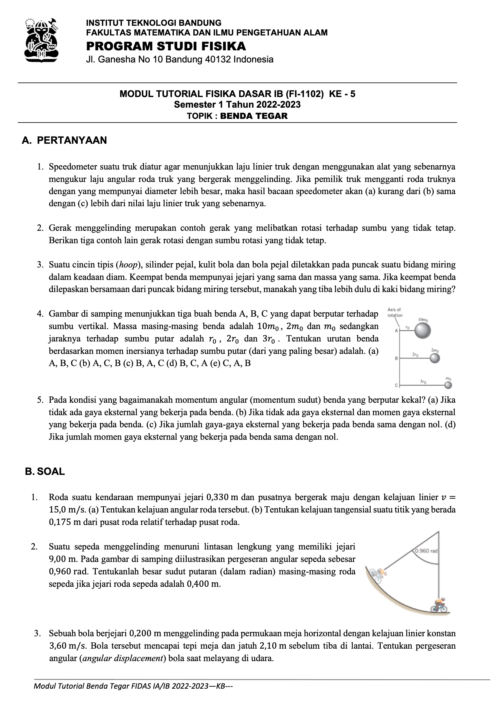 Tutorial Modul 5 Fisika 1B ITB Tahun 2022-2023 | MES Consulting